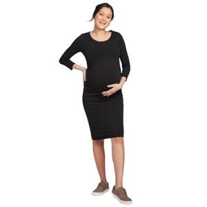 Black Midi Maternity Dress
